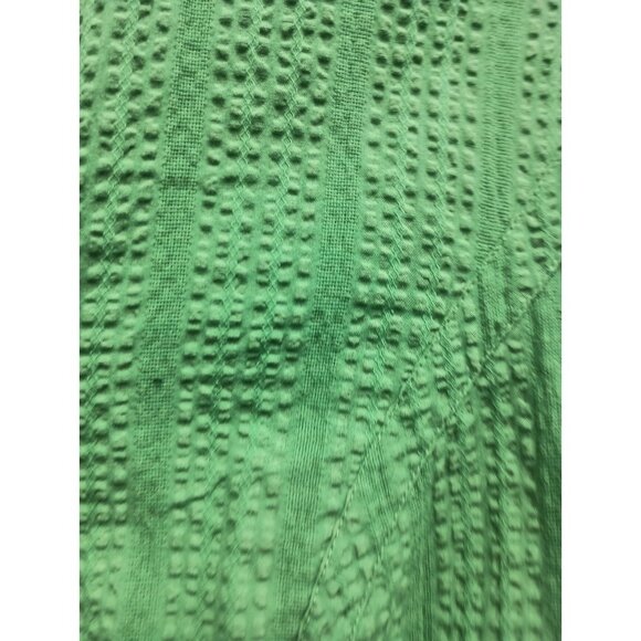 VTG Nine & Company Womens Top Size 12 Green Textured Tie Back 3/4 Sleeve Preppy - Picture 4 of 10